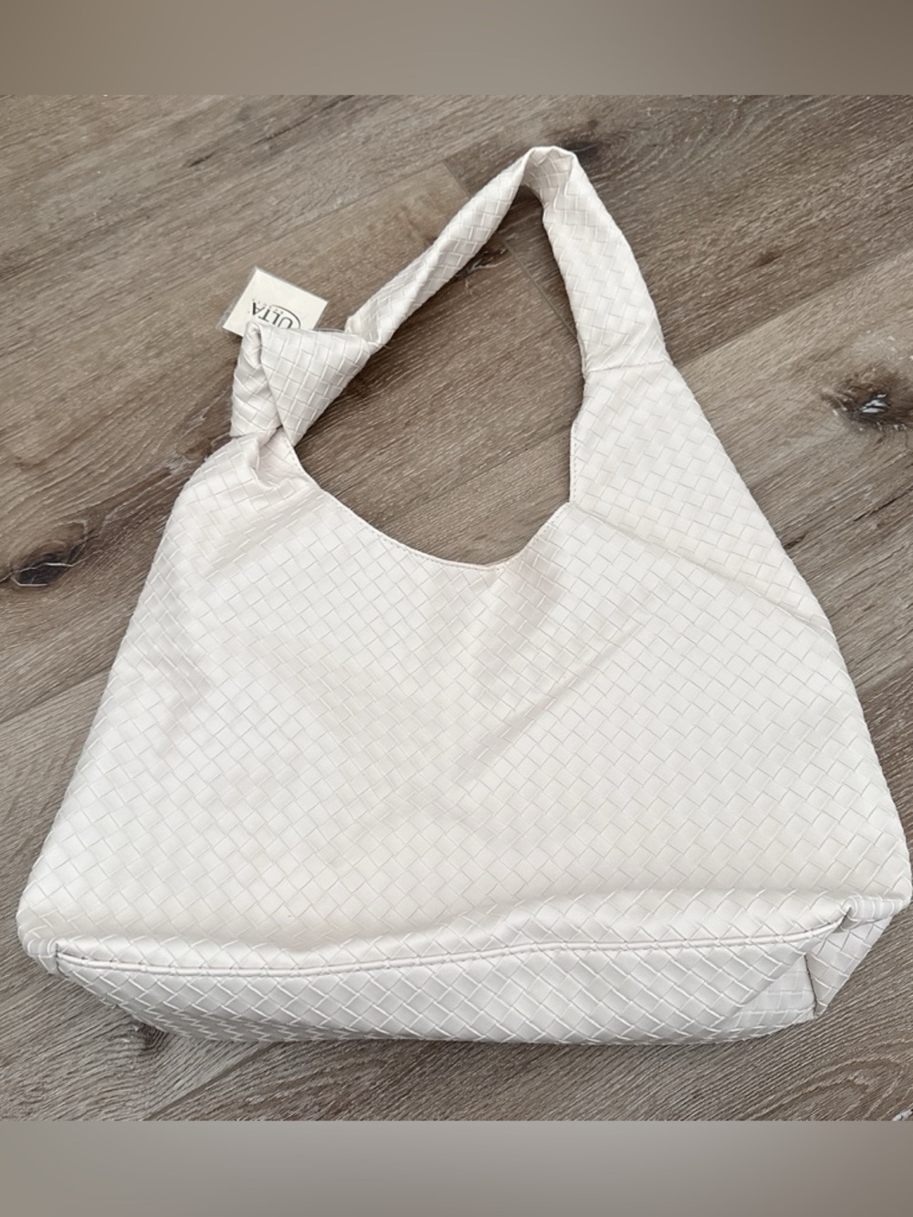 Ulta Beauty NEW Woven Basket Weave Knot Vegan Leather Hobo Shoulder Bag NWT